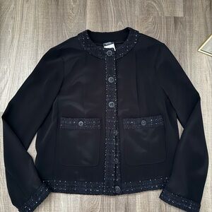 Black Tweed-Trim Women's Jacket CHANEL